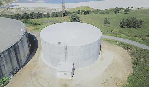 Obras del nuevo depósito para almacenamiento de agua potable en el Polígono Industrial de Sabón.